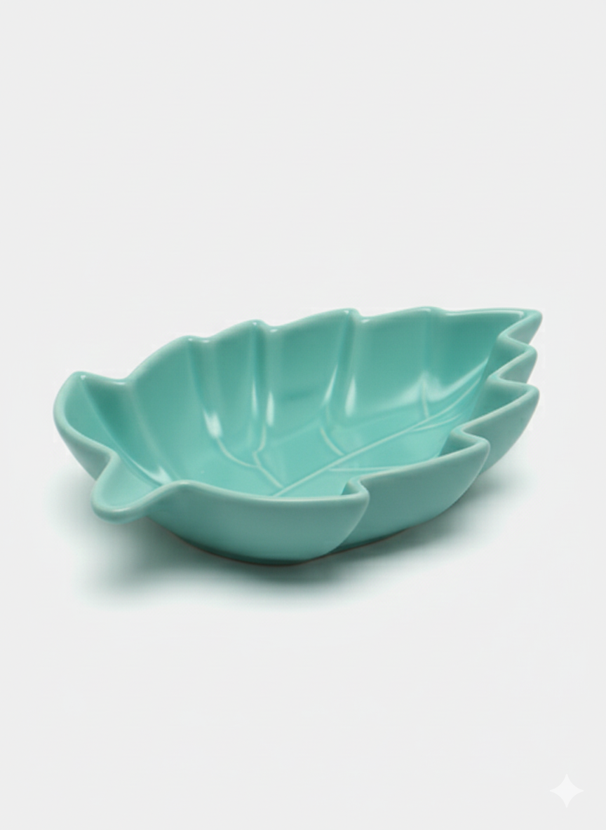 Салатница керамическая GOLD "HAPPY KITCHEN", фигурная, бирюзовая