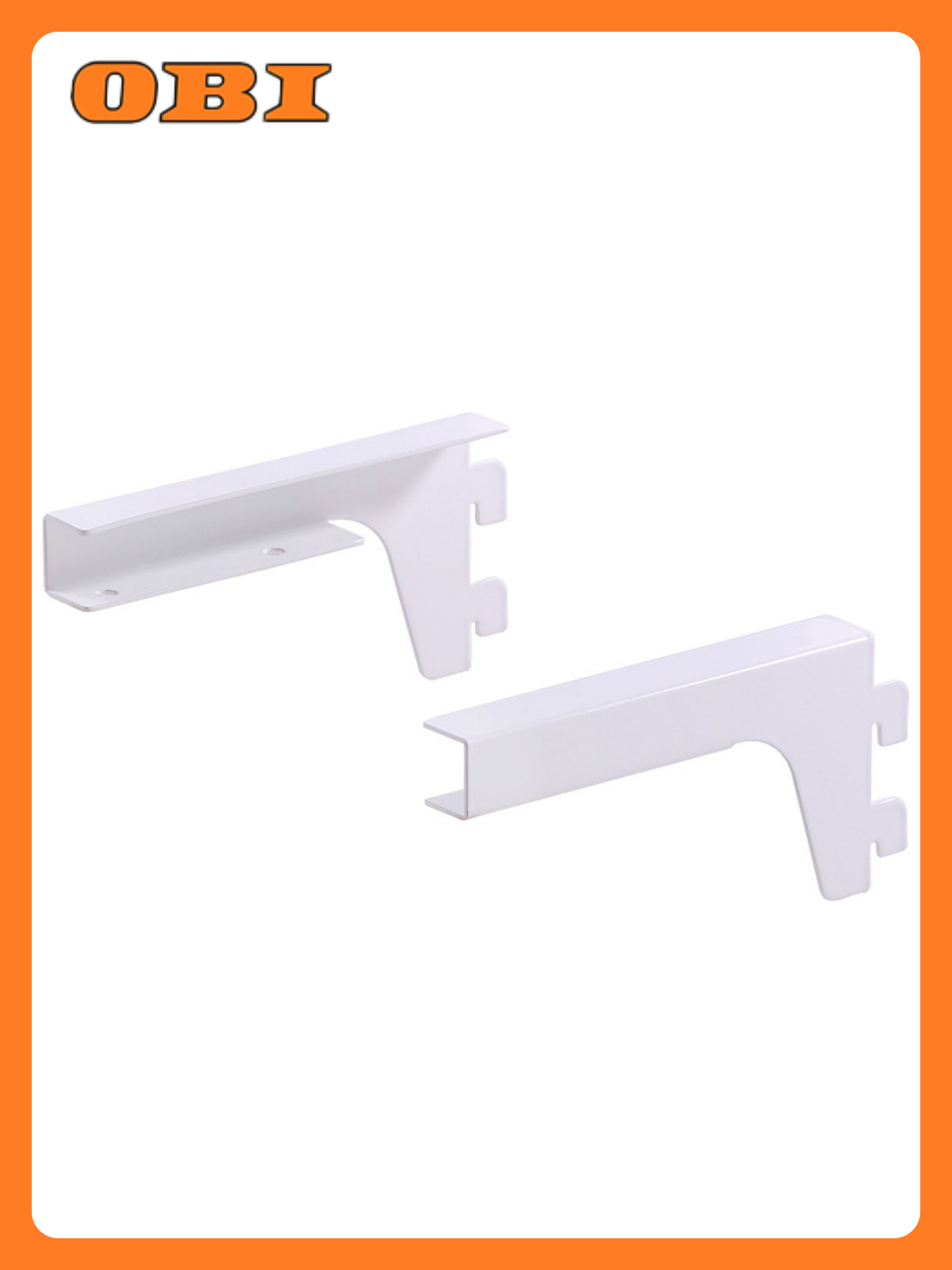 Кронштейны Larvij, для полки, сталь, белый, 150х70х18 мм, 2 шт