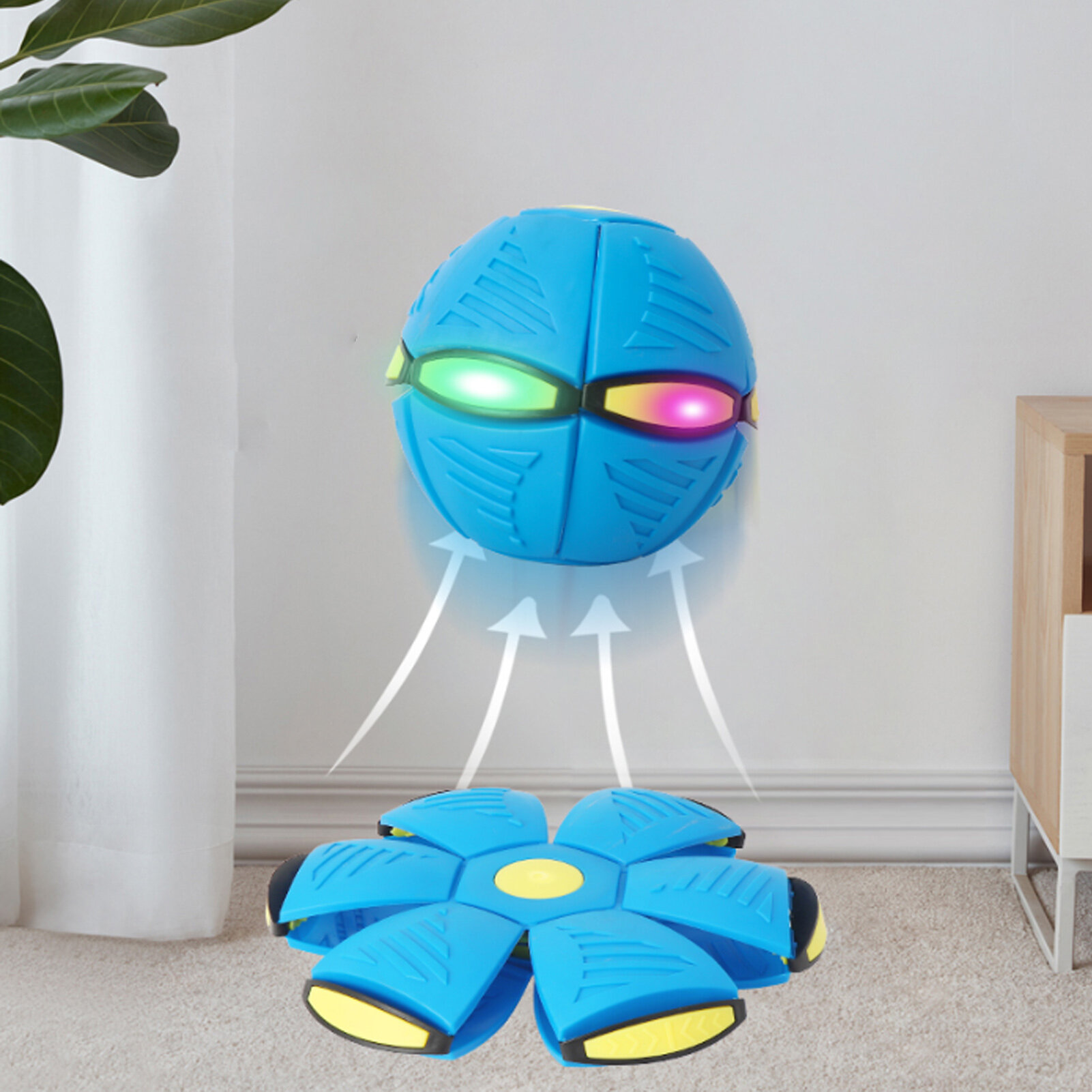 Игрушка для детей Elastic Flying Saucer Ball Upgrade Stepping on the Ball Children's Feet Stepping Ball Toys, Материал: Пластик, Цвет: Синий, Зеленый, Красный, Фиолетовый (Доступно), Стиль освещения: без LED, с 3 LED, с 6 LED (Доступно), Размер
