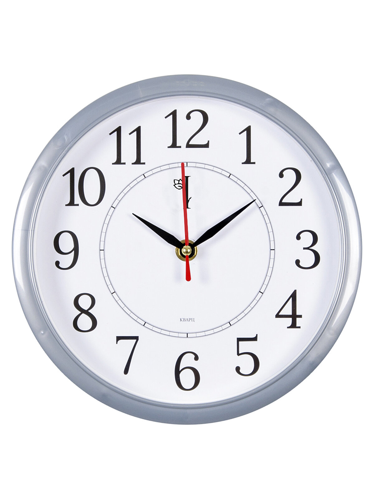 Часы настенные IsmatDecor "ISW-4", кварцевые, пластик, серебристый — фото 1