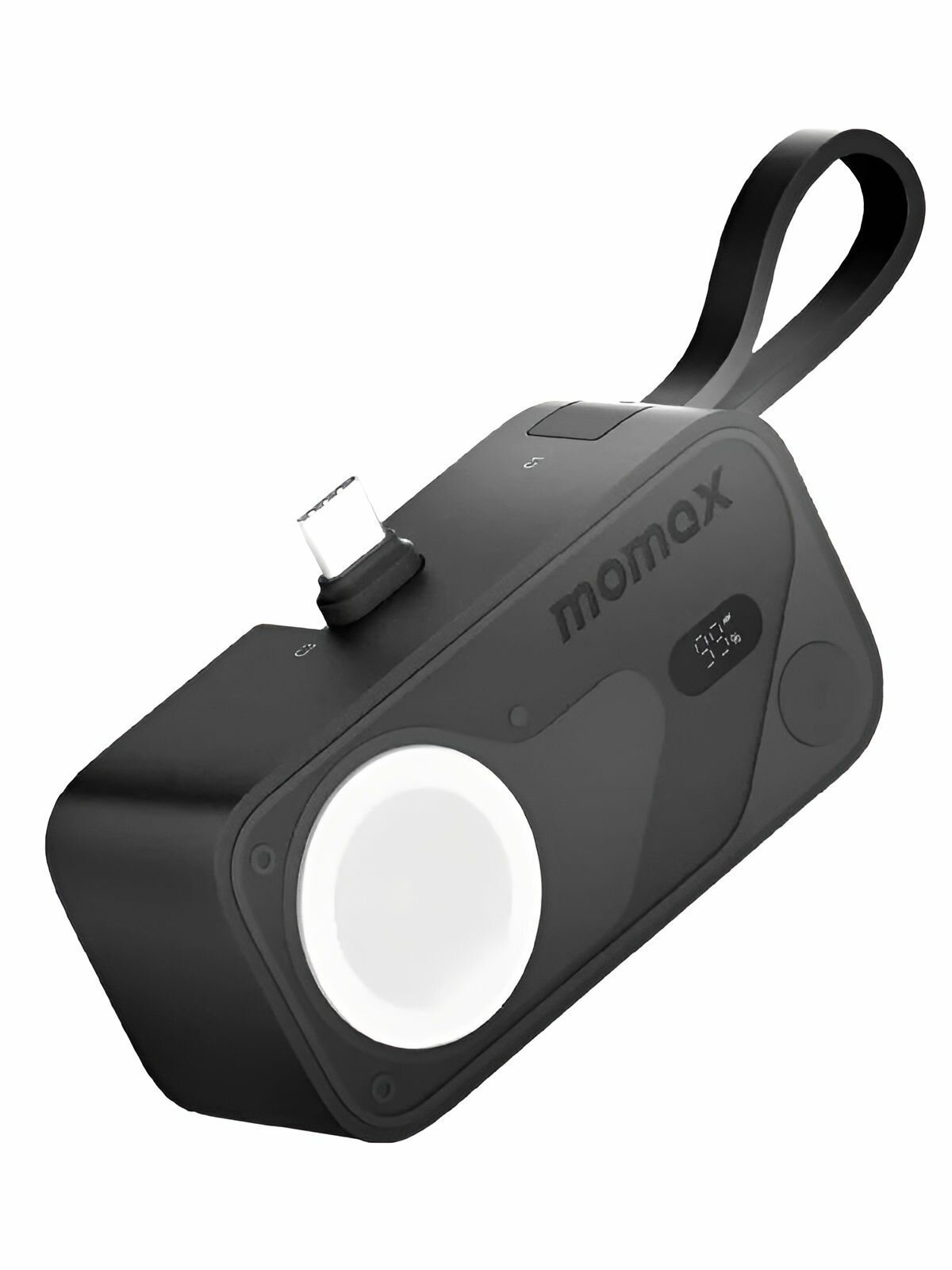Внешний аккумулятор Momax 1-Power X Pro Mini 5000mAh, с зарядкой Apple Watch, складным разъемом USB-C и выдвижным кабелем USB-C, черный