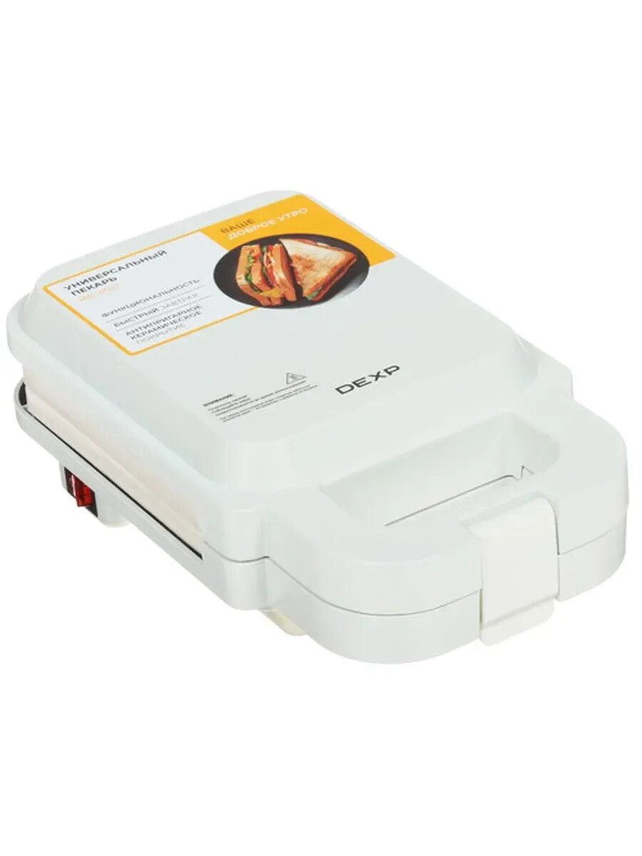 Универсальный пекарь DEXP MB-6502 вафельница , керамика , белый