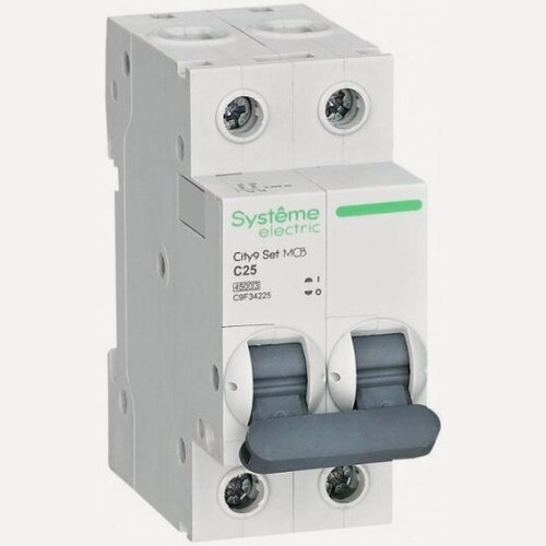 Изображение товара Автоматический выключатель Systeme Electric (schneider Electric) 2п C 25А 4.5кА City9 Set, 230В, C9F34225