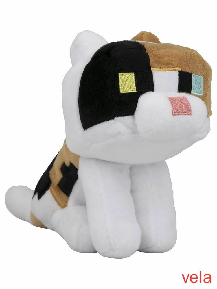Мягкая игрушка Майнкрафт Ситцевая Кошка Minecraft Calico Cat 23см