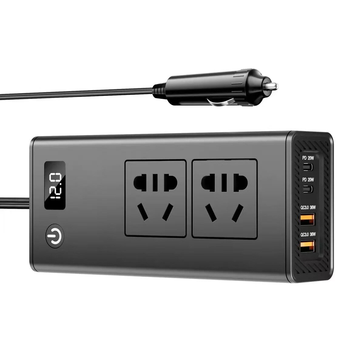200 Вт автомобильный инвертор-адаптер 12В/220В с двойным USB-портом для быстрой зарядки по китайскому стандарту