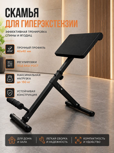 Изображение товара Скамья для гиперэкстензии Barfits, черный