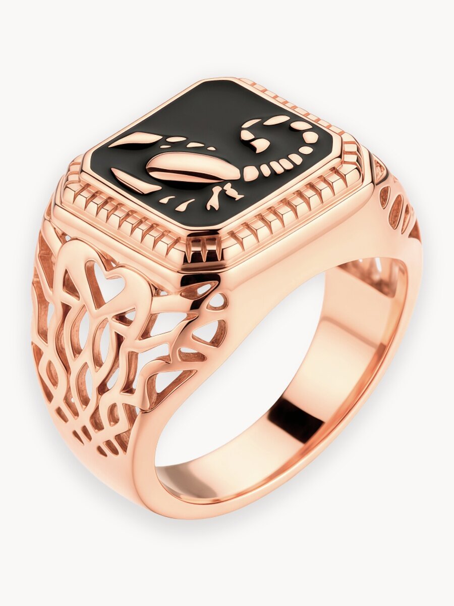 Печатка TEKA, размер 20, черный, золотой