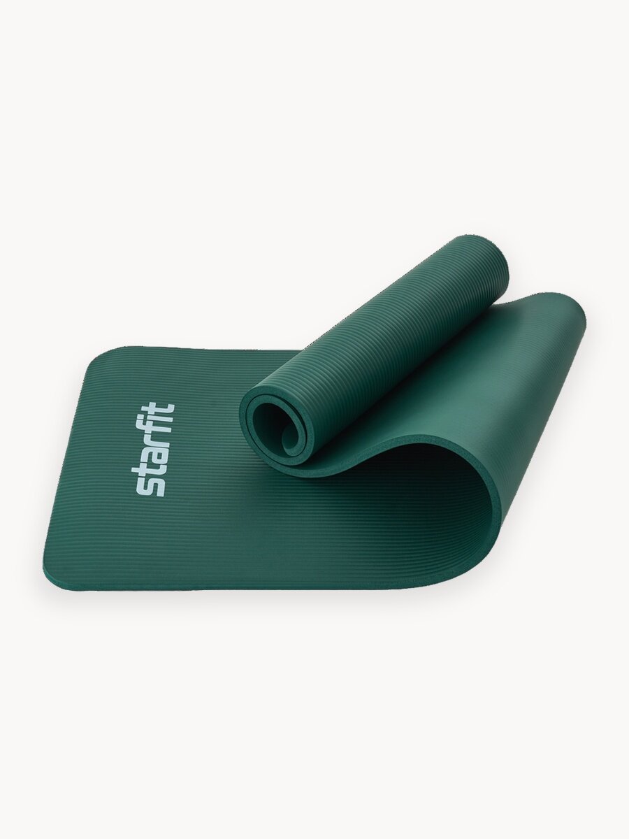Коврик для йоги и фитнеса STARFIT FM-301 NBR 1,2 см 183x61 см изумрудный