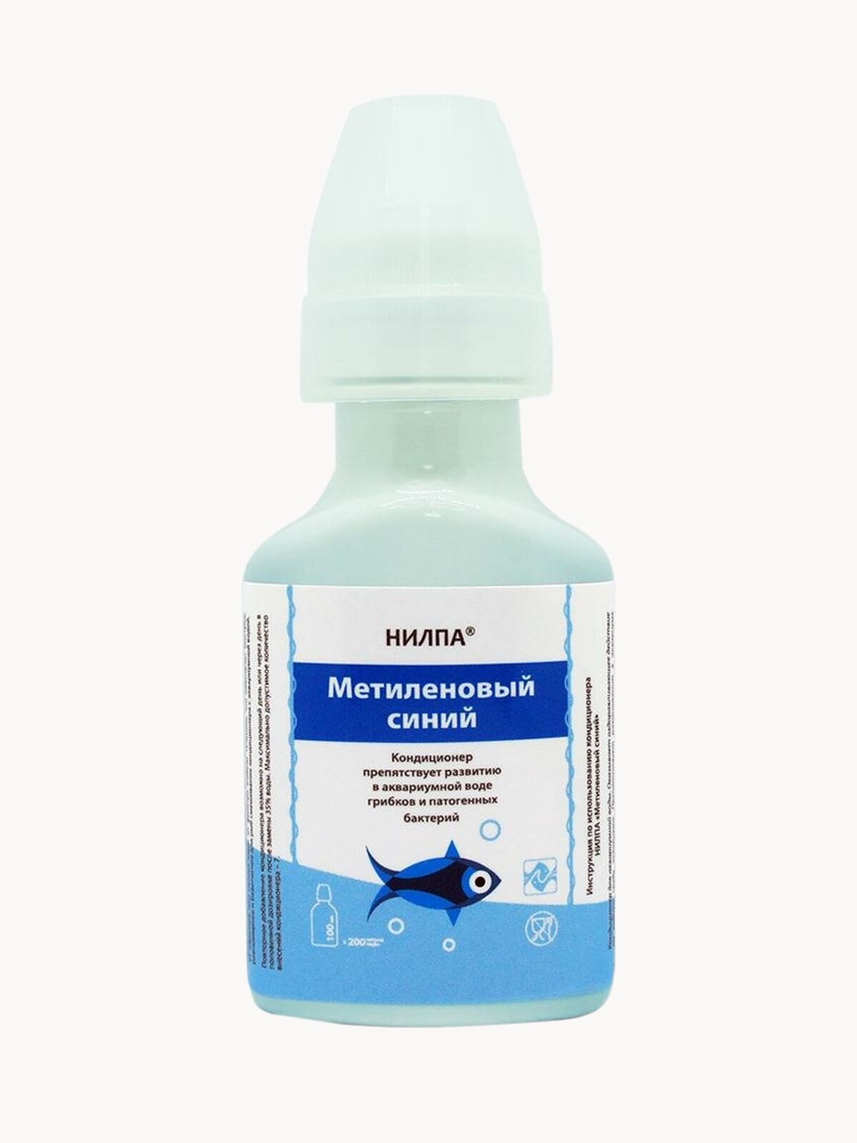 Кондиционер нилпа "Метиленовый синий" препятствующий развитию в воде грибков и патогенных бактерий, 100 мл