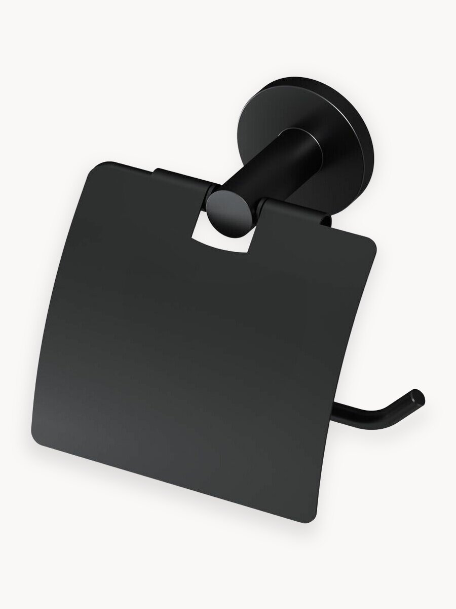 Держатель для туалетной бумаги AM.PM X-Joy черный, с крышкой, гарантия 5 лет