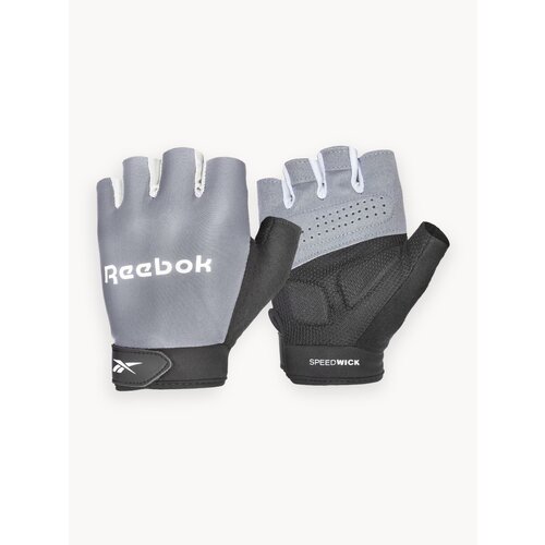 Перчатки для фитнеса укороченные Reebok серо-черные, размер M, арт. RAGB-14544