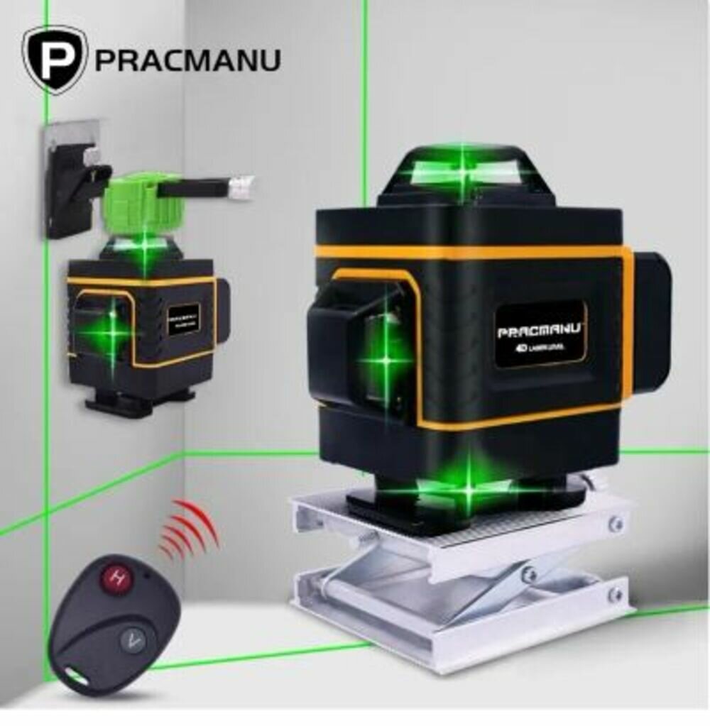 Изображение Лазерный уровень 4D PRACMANU 16 Лучей, 360° + Сумка, Гарантия 6 мес
