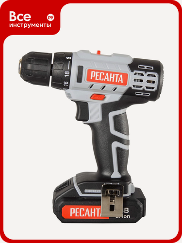 Изображение товара Аккумуляторная дрель-шуруповерт Ресанта ДА-50Л2-18А 75/14/9