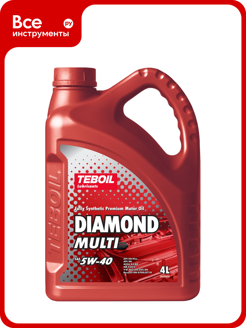 Моторное масло diamond multi 5w-40, 4л TEBOIL 3455081