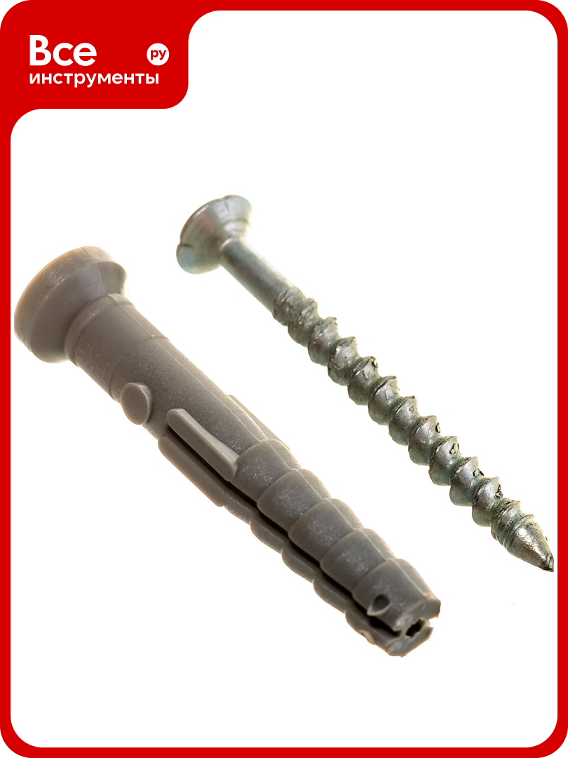 Дюбель-гвоздь 6х40 потайная манжета полипропилен 50шт - коробка Tech-Krep 112710