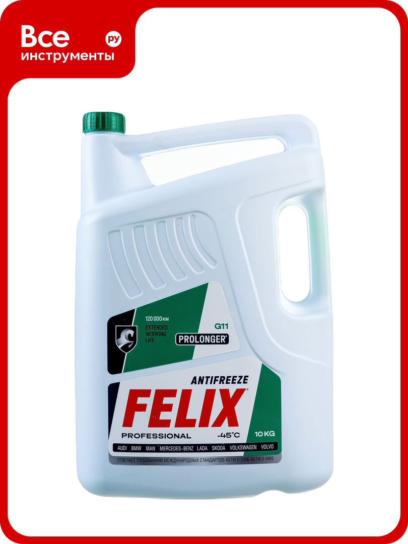Антифриз FELIX PROLONGER-40 G-11 10 кг зеленый 430206021