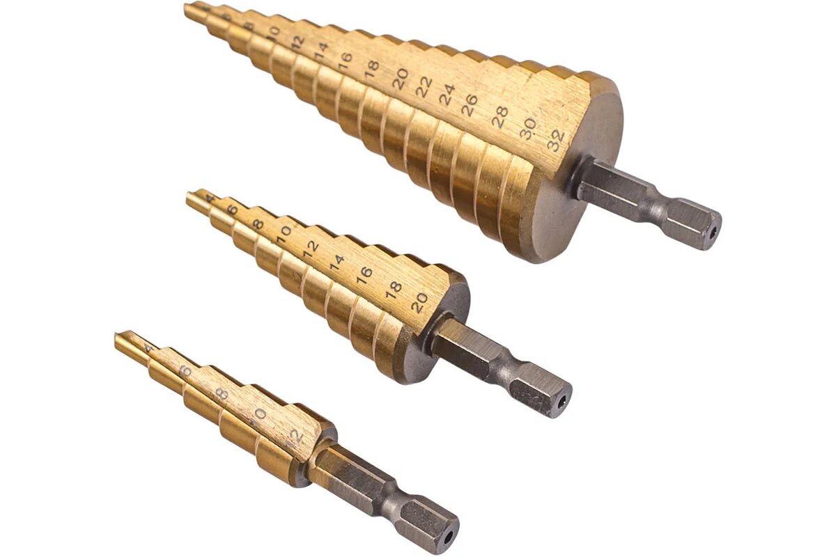 KROFT Набор ступенчатых свёрл 4-12 4-20 4-32 в чехле 551401