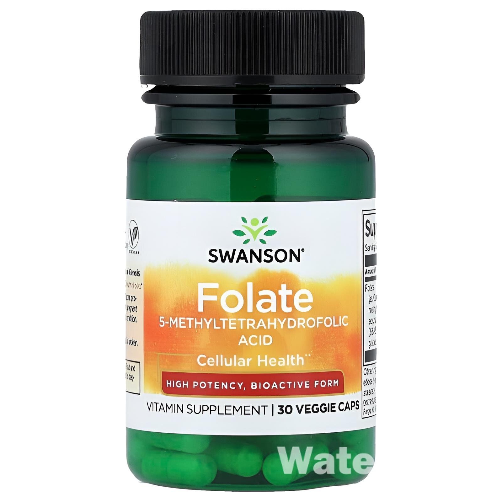 Фолат Swanson Ultra Folate, вегетарианский, 800мкг, без ГМО и лактозы, 30шт