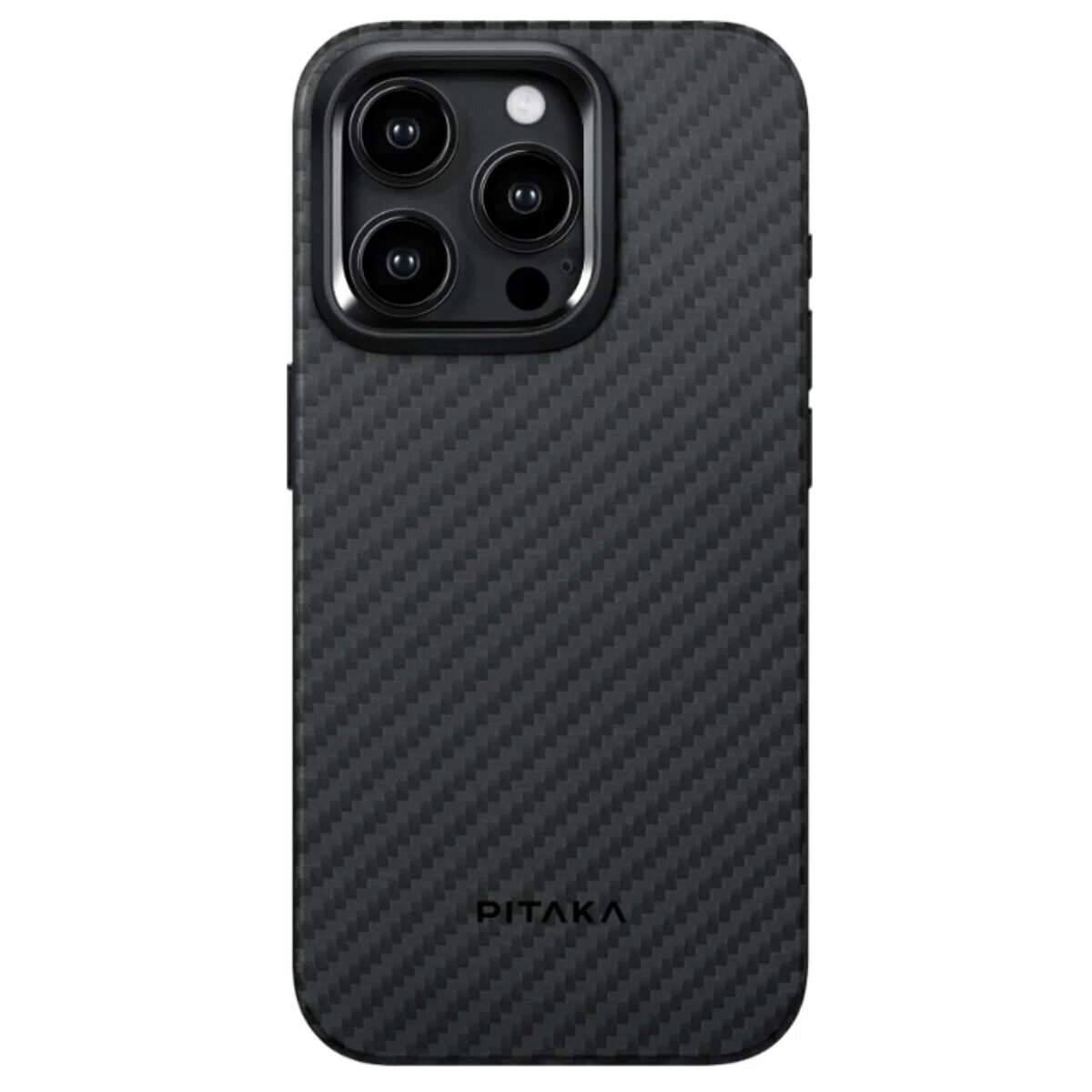 Чехол PITAKA MagEZ Case 4 для iPhone 15 Pro 6.1", черный/серый (Black/Grey Twill) 600D