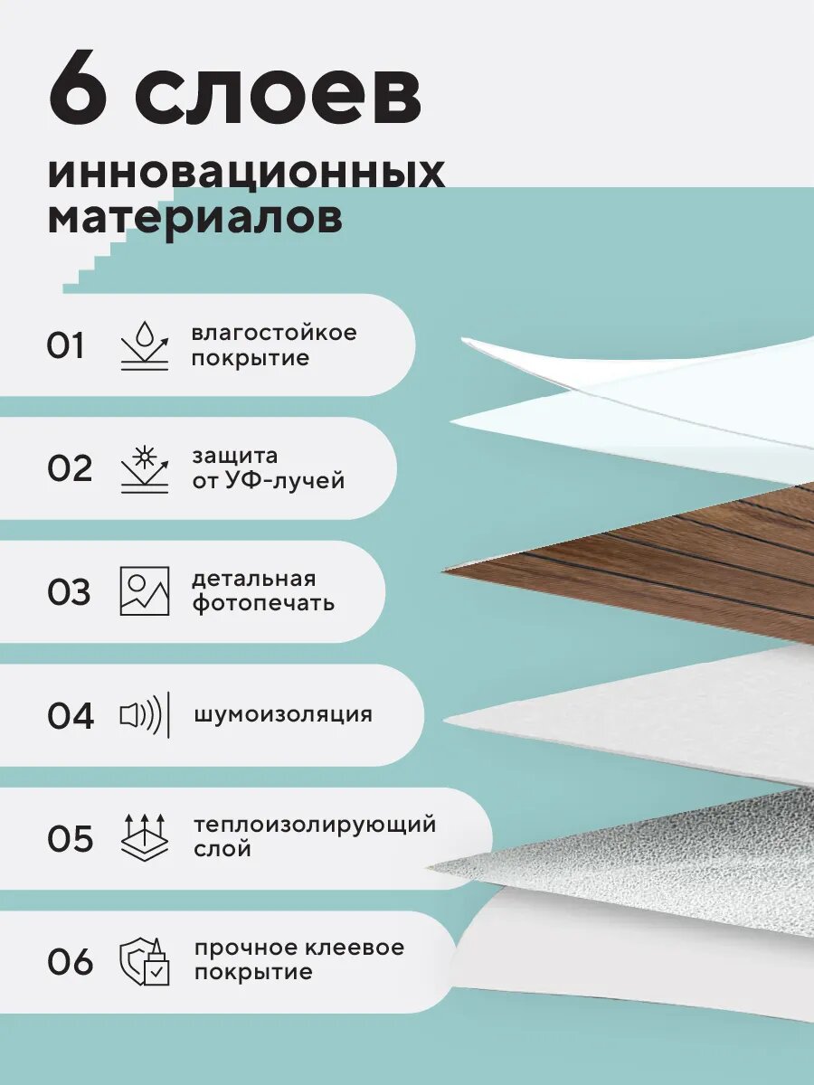 Стеновые панели Conflate самоклеющиеся, декоративные для стен реечные 30*30 см, 10 шт, коричневый — фото 1