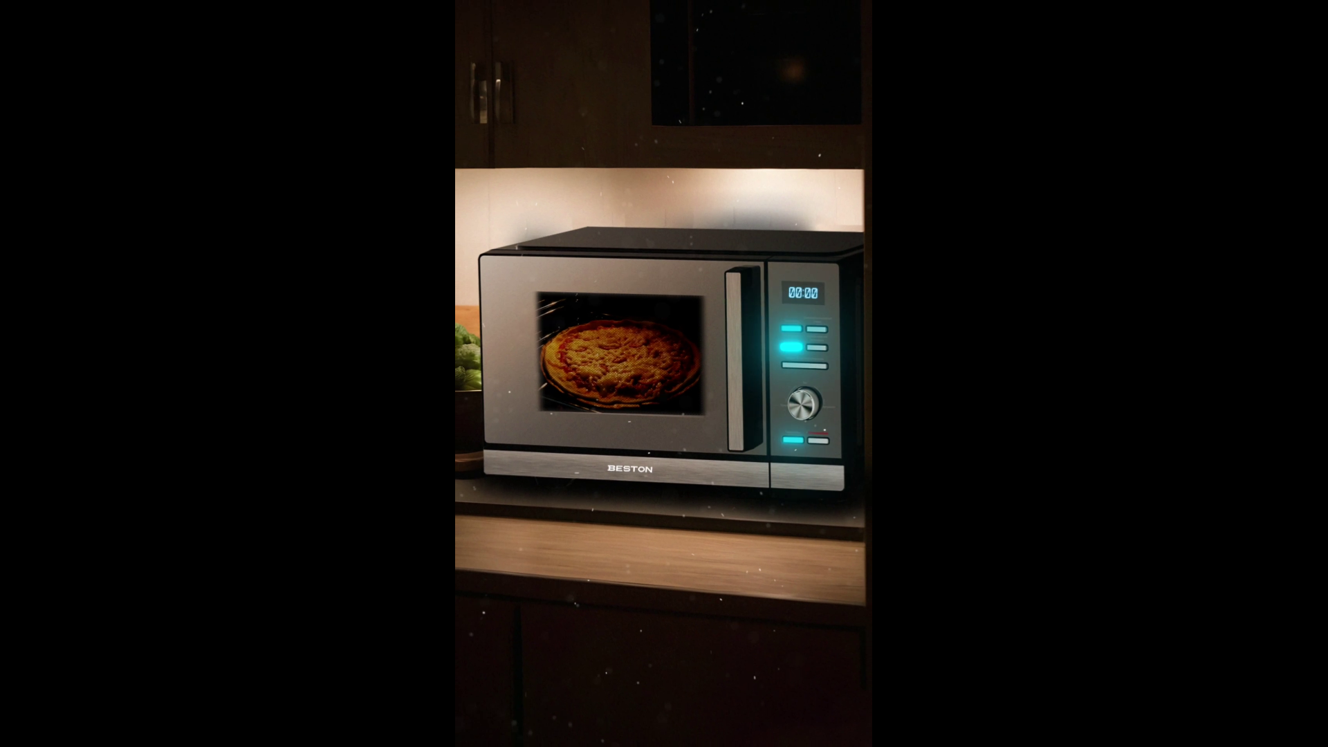 Духовой шкаф Beston SD2387BS, гриль, таймер на 95 мин, 5 уровней мощности, 8 автофункций