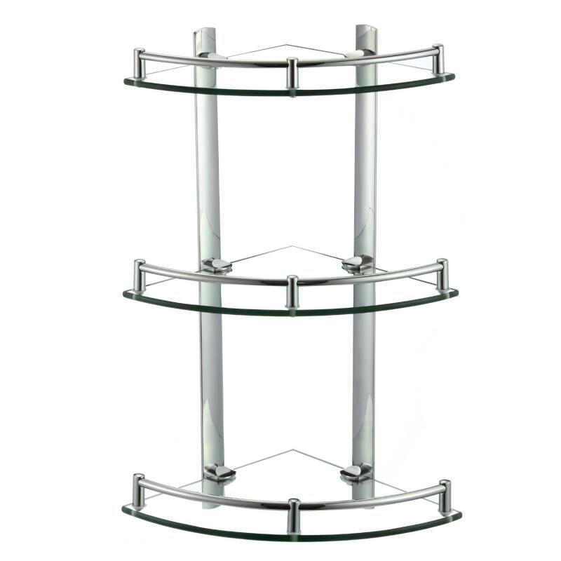 Savol Полка угловая стеклянная Savol S-003031 хром