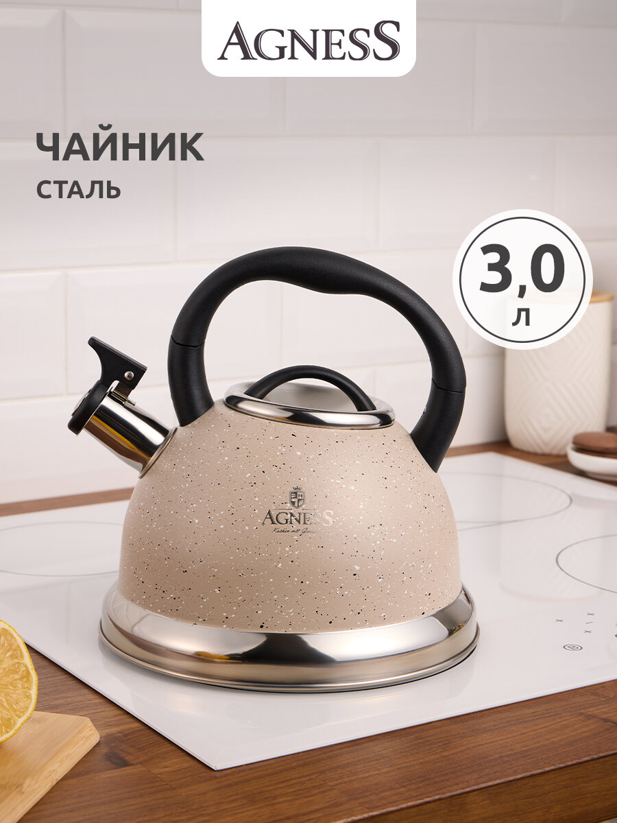 Чайник со свистком Agness серия 