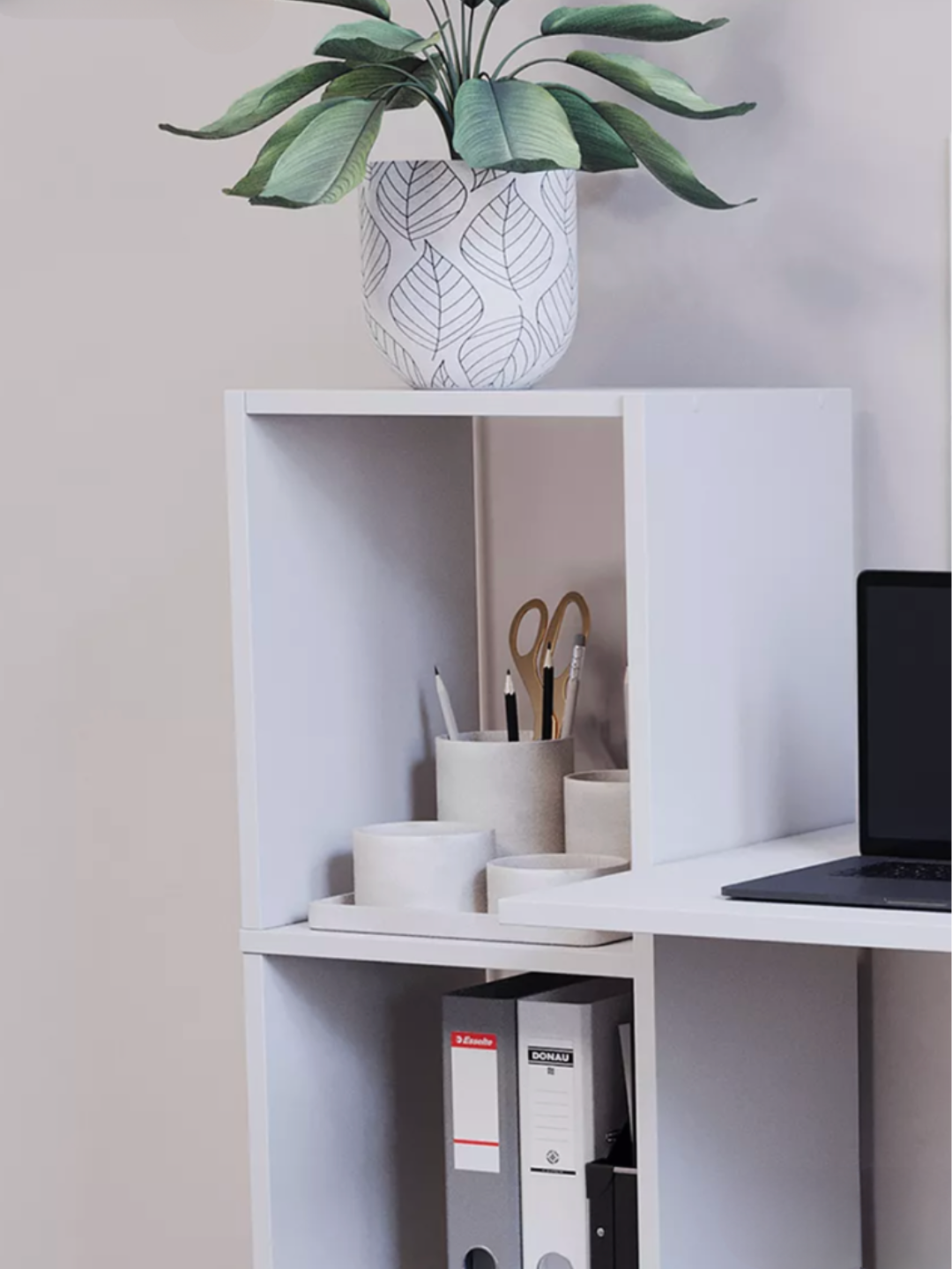 Рабочий стол "Белый Комфорт", с полками, современный дизайн, белый — фото 1