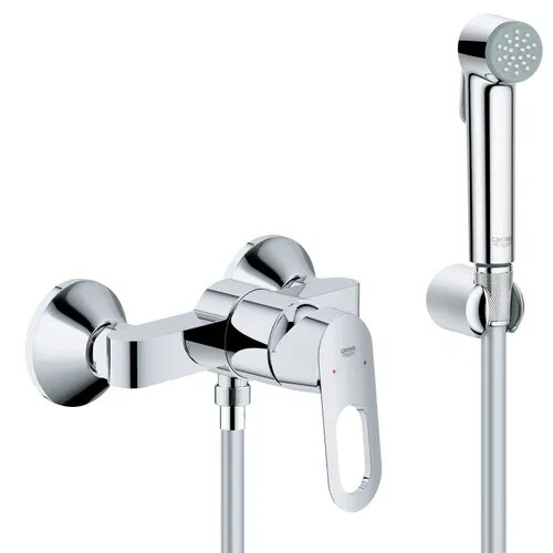 Гигиенический душ Grohe BauLoop со смесителем шланг Siverflex Longlife 125 см хром