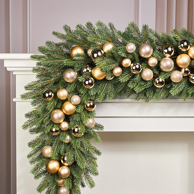 Гирлянда из елочных шаров Жемчужная Роскошь - Winter Gems 180*14 см пластик