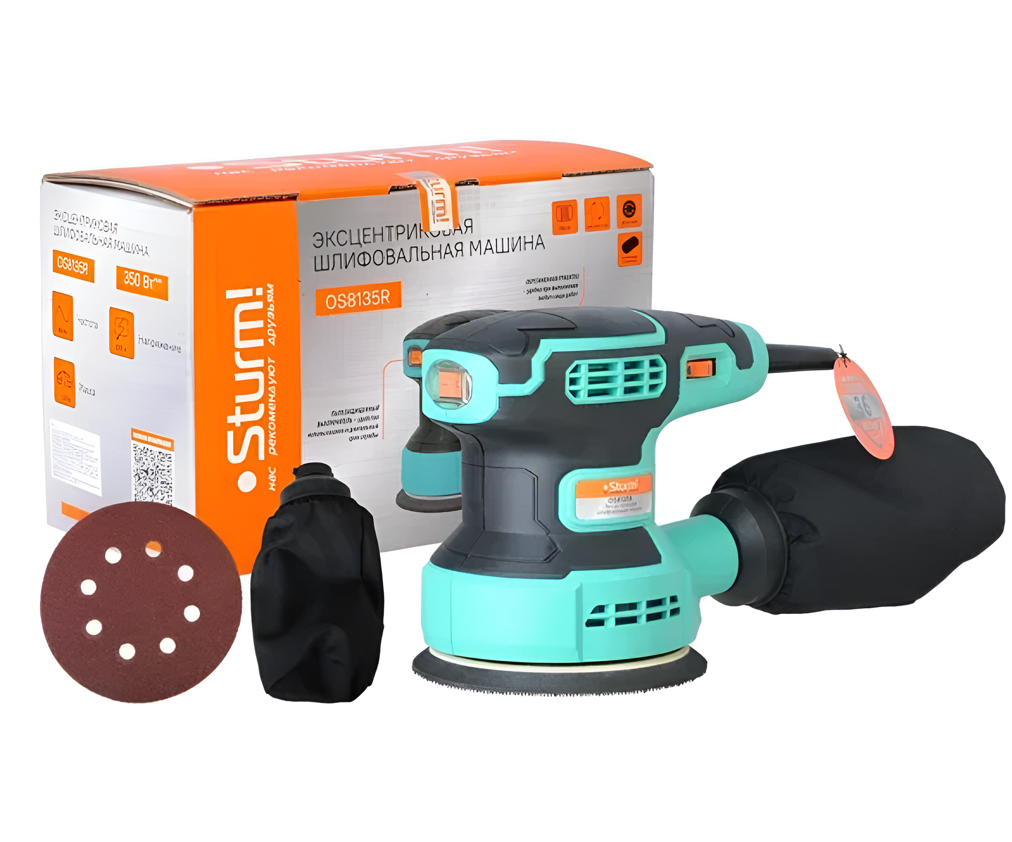 Шлифмашина OS8135R финишная 350Вт d125мм 5000-12000об/мин пылесбор STURM