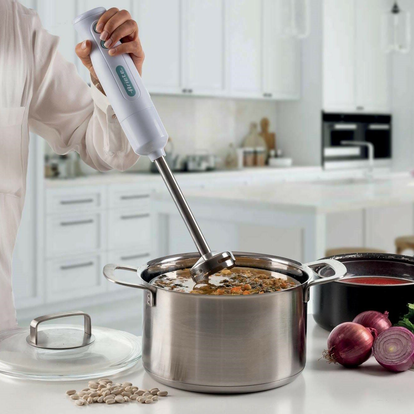 Блендер погружной 3 в 1 Ariete Breakfast, белый, 700 Вт, 3 насадки (00C060111AR0) — фото 1