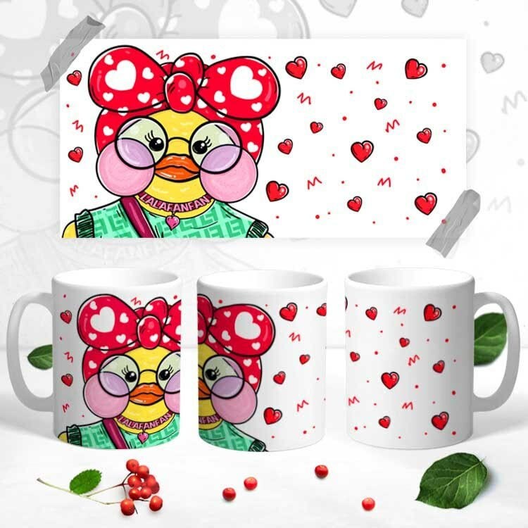 Кружка "Уточка Лалафанфан" керамическая в подарок с персонажами фильмов, игр, мультфильмов 330 мл, 1 шт