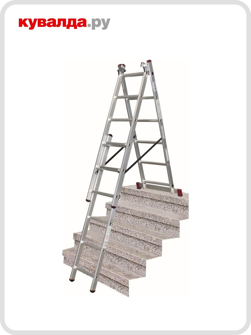 Лестница-стремянка трехсекционная KRAUSE CORDA 3х 6 с дополнительной функцией