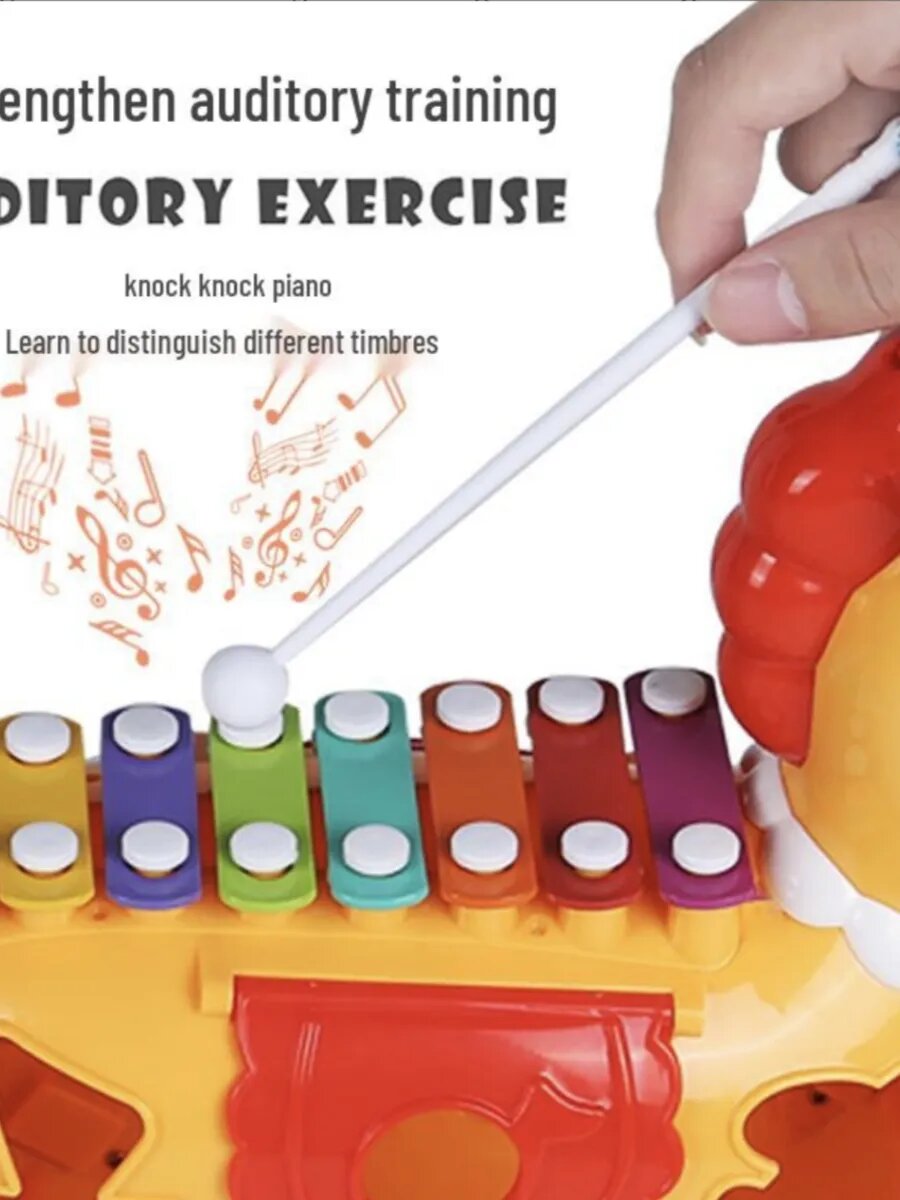 Металлофон-сортер "Лошадка", развивающая игрушка для детей от 18 мес — фото 1