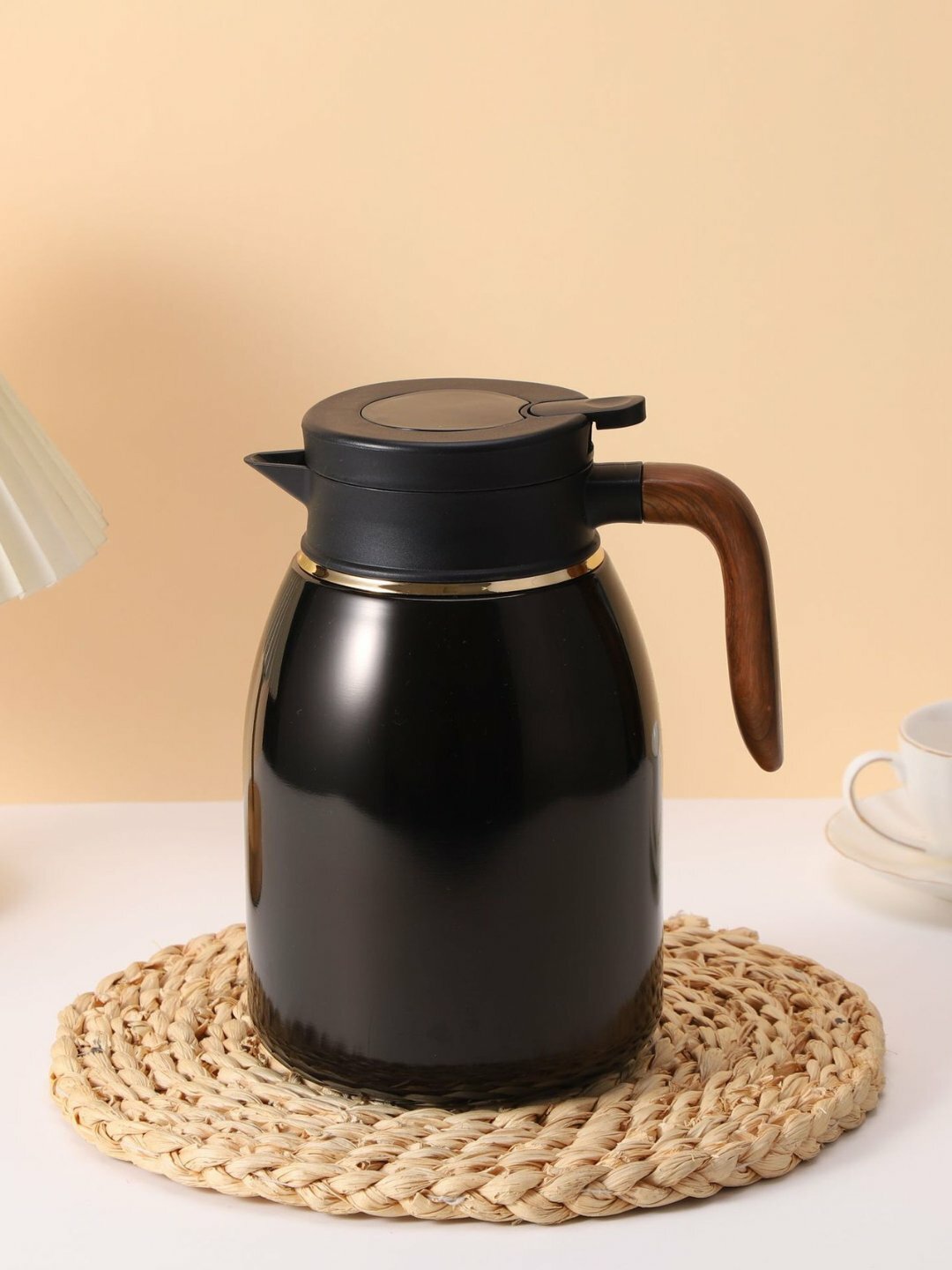 Чайник-термос с датчиком, из нержавеющей 316, дизайн, подходит для работы, отдыха и спорта 1,6 л черный