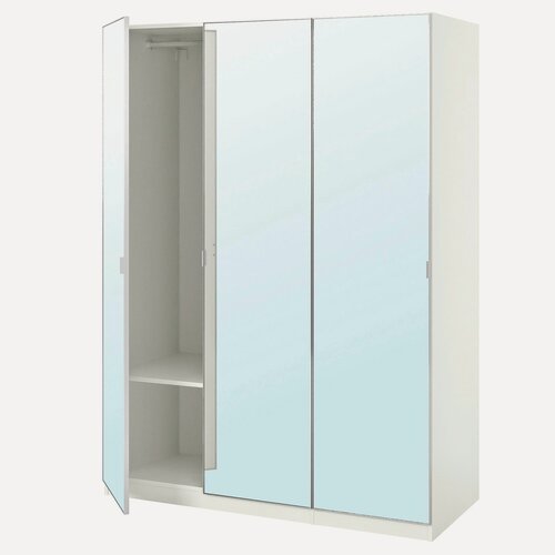 Изображение товара Распашной шкаф PAX AHEIM трехсекционный с зеркалом (комбинация) (белый) NOW 170*50*260 см Дом мебели для вас