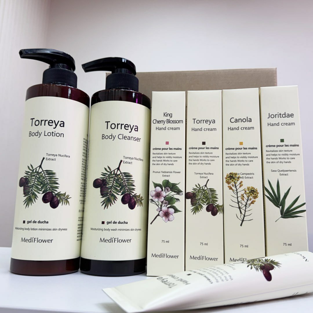 Подарочный набор MediFloweлосьон, гель для душа, кремы для рукr "Bonita Garden Hand & Body"