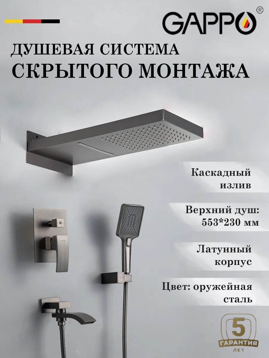 Душевая система скрытого монтажа встраиваемая Gappo G7107-79