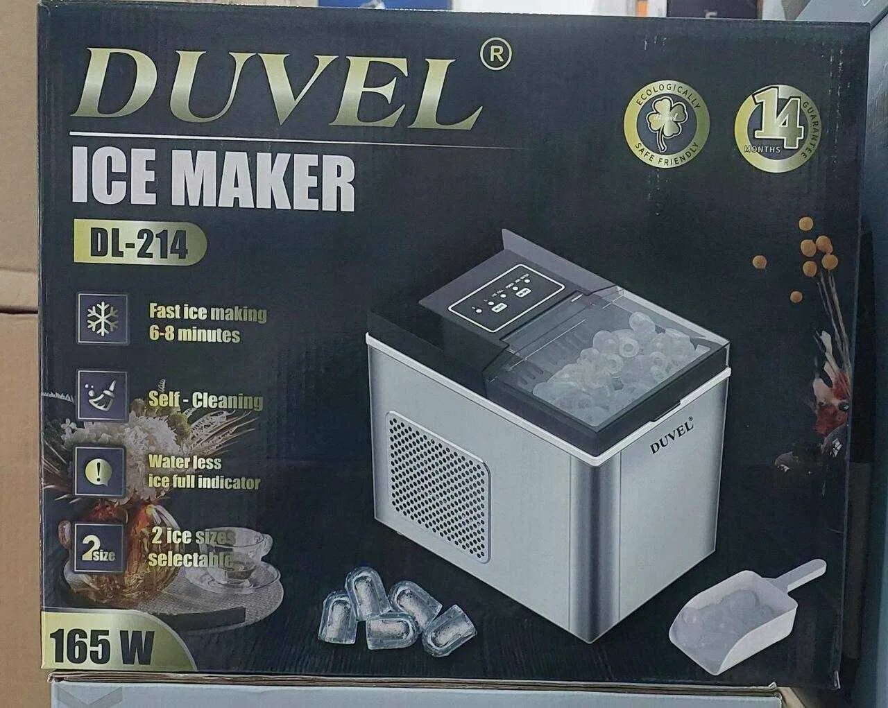 Льдогенератор Duvel DL-214, 7 штук льда-пули, настольный, нержавеющая сталь