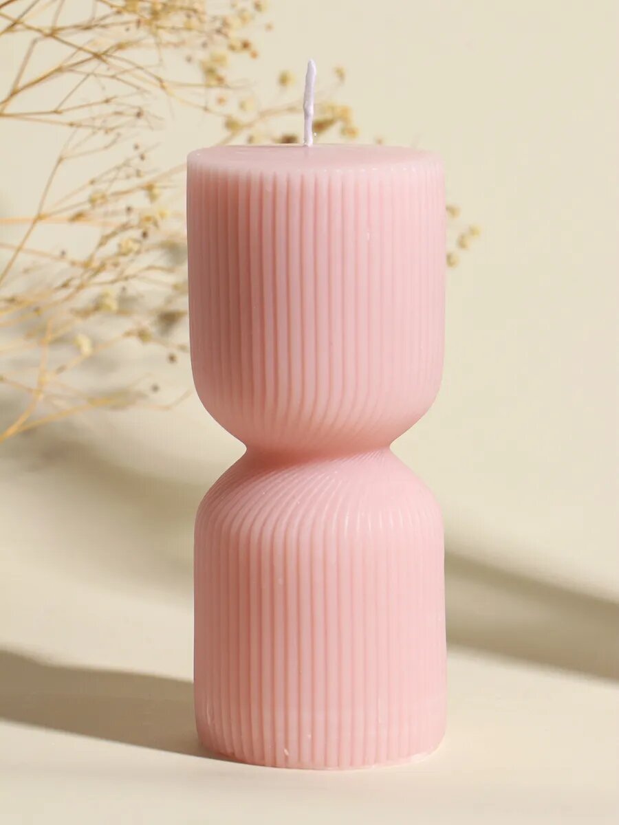 Свеча декоративная, интерьерная - розово персиковая