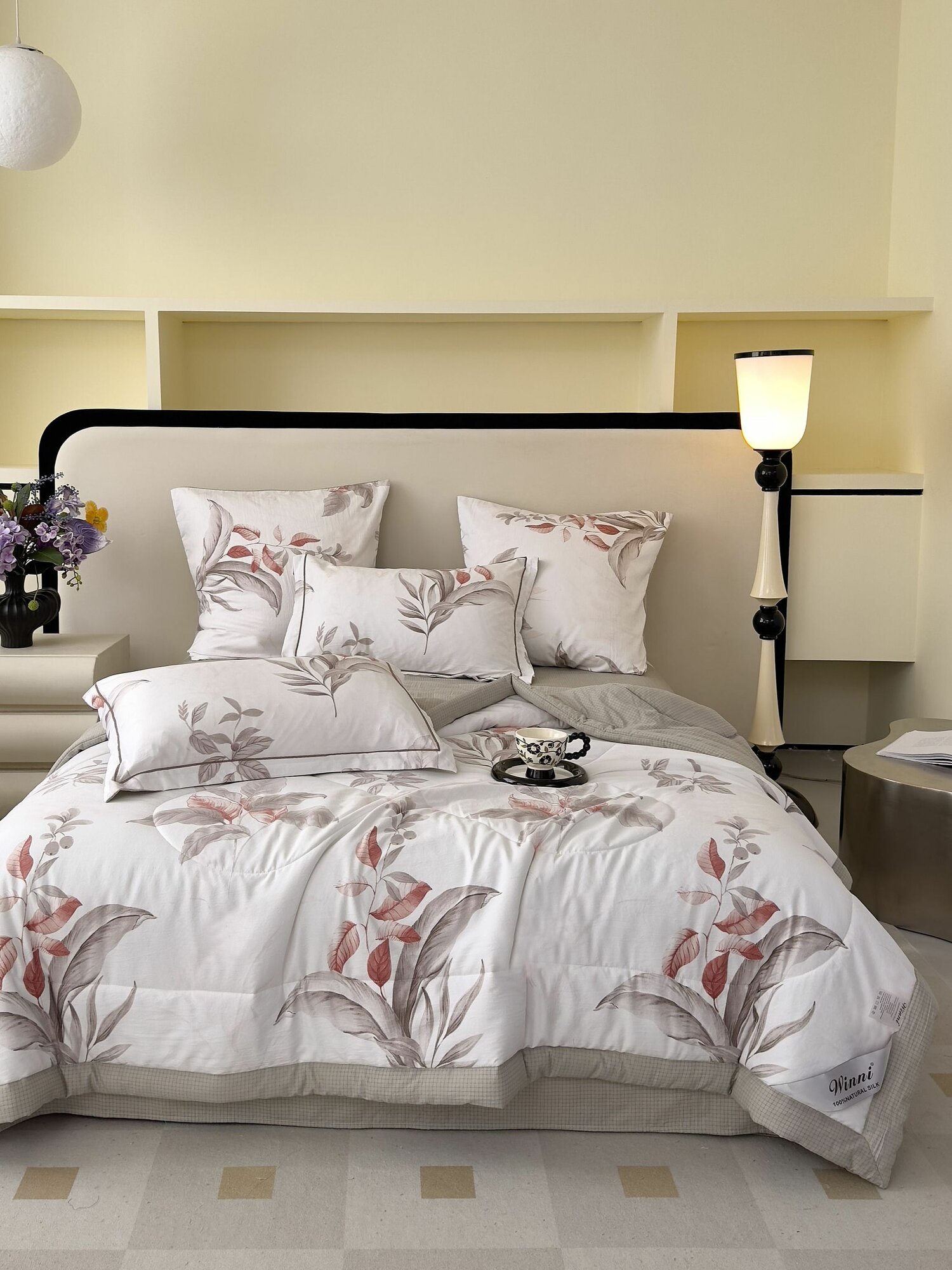 Постельное белье с одеялом евро, простынь 220х240 Египетский хлопок Winni Win-8