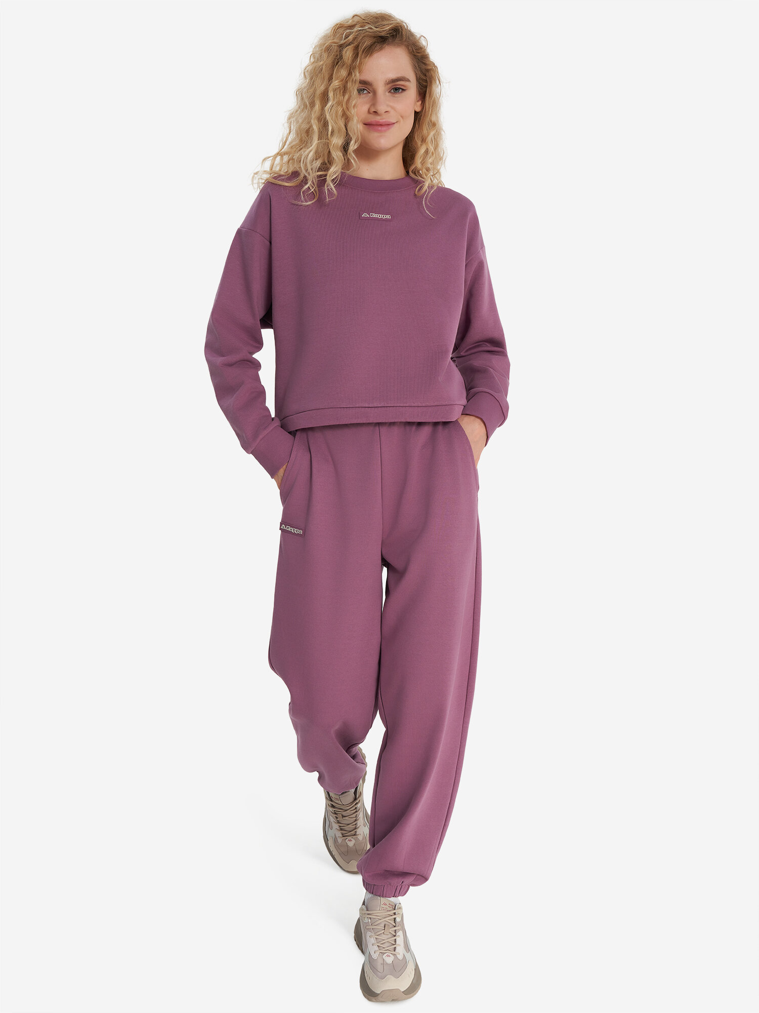 Свитшот Kappa, размер 46-48, , баклажановый — фото 1