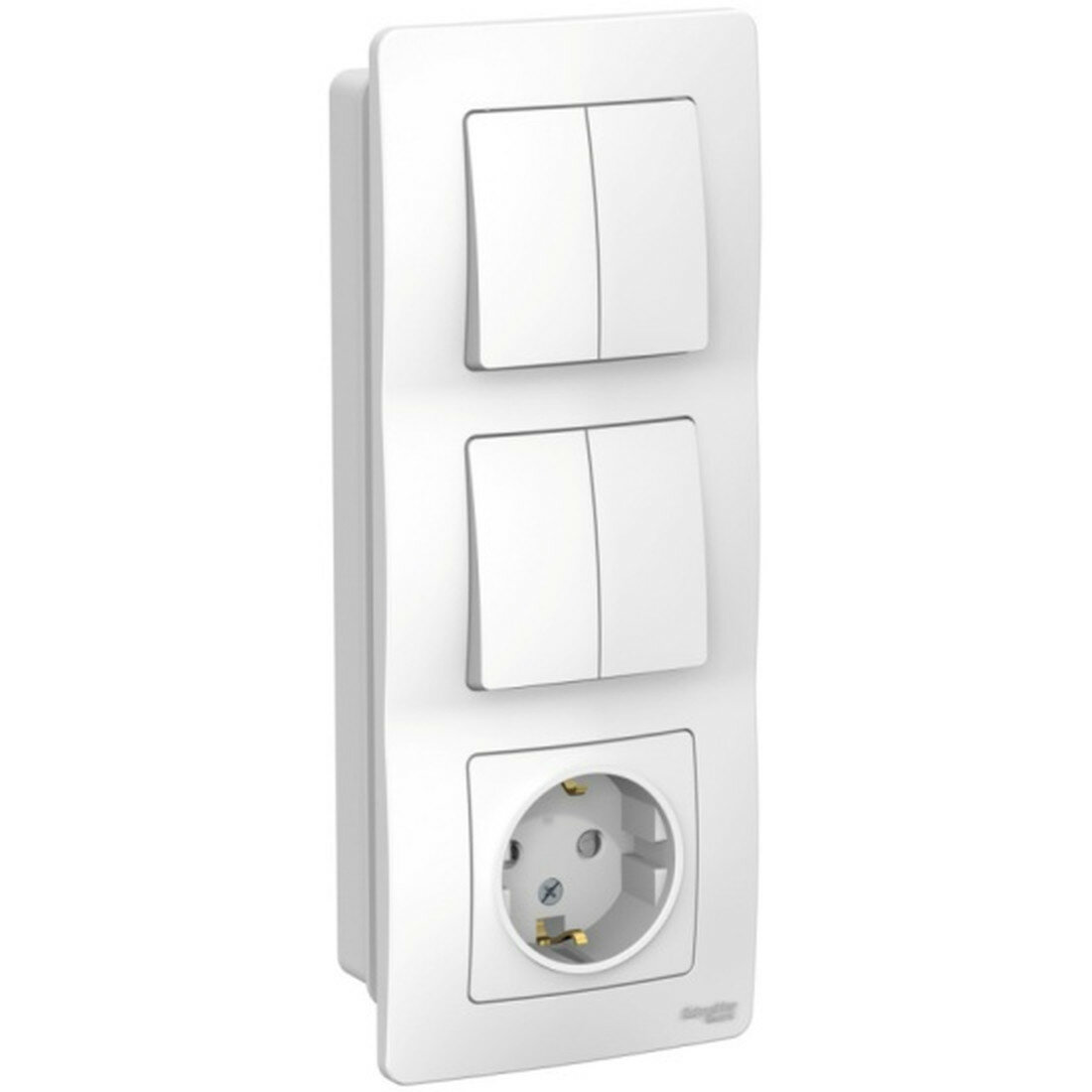 Блок Systeme Electric (schneider Electric) SCHNEIDER ELECTRIC BLANCA з/к шт 16А 250В + выкл 2-кл. + Выкл 2-кл. Белый