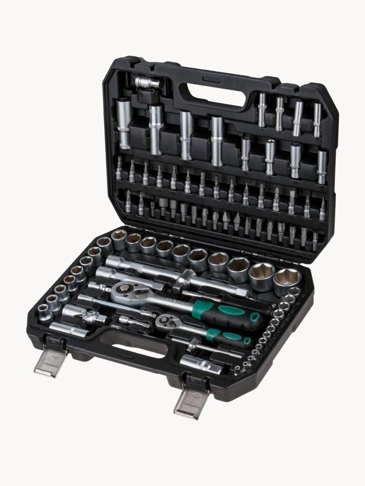 Набор инструментов 1/4" 1/2" 6 граней 94 предмета в чемодане волат (18510-94)