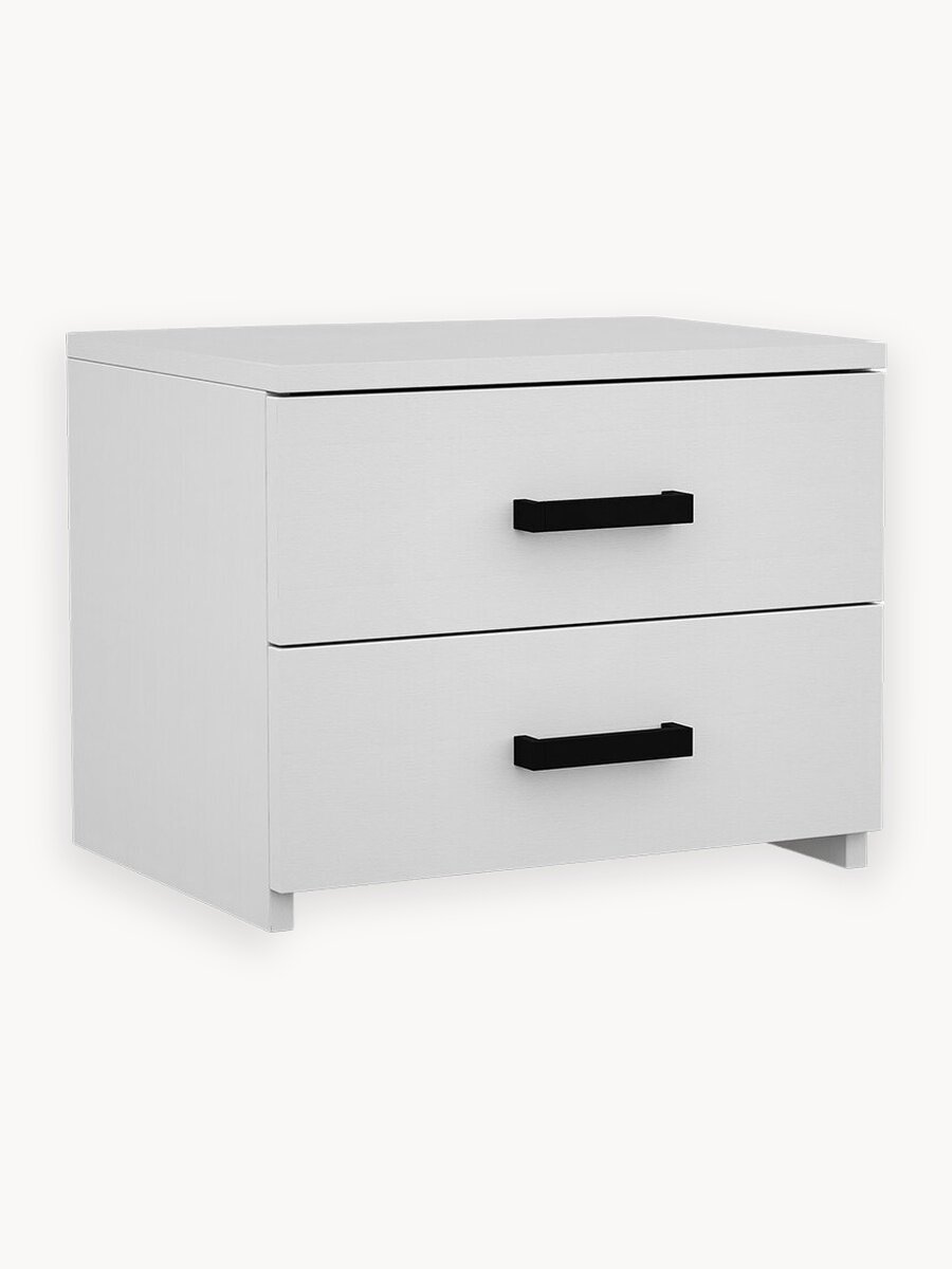 Тумба Vitto-72 белый с 2 ящиками, прикроватная, для прихожей, под стол, в коридор, в спальню, офисная