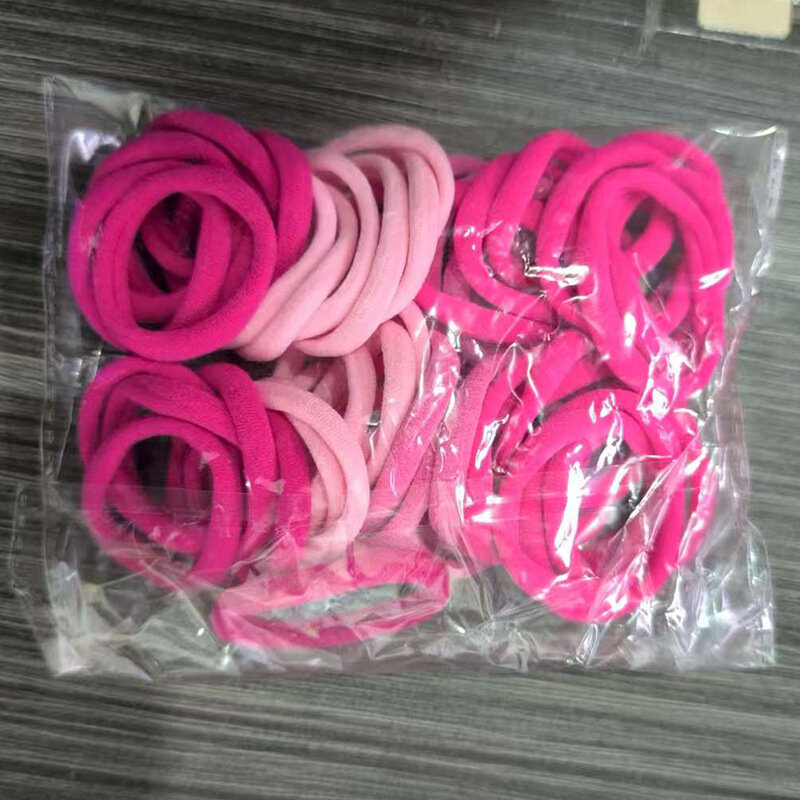 Эластичные резинки для волос, аксессуары, Pink Series 4 Colors, 50шт/1 пакет с этикеткой, прочные, не спутываются
