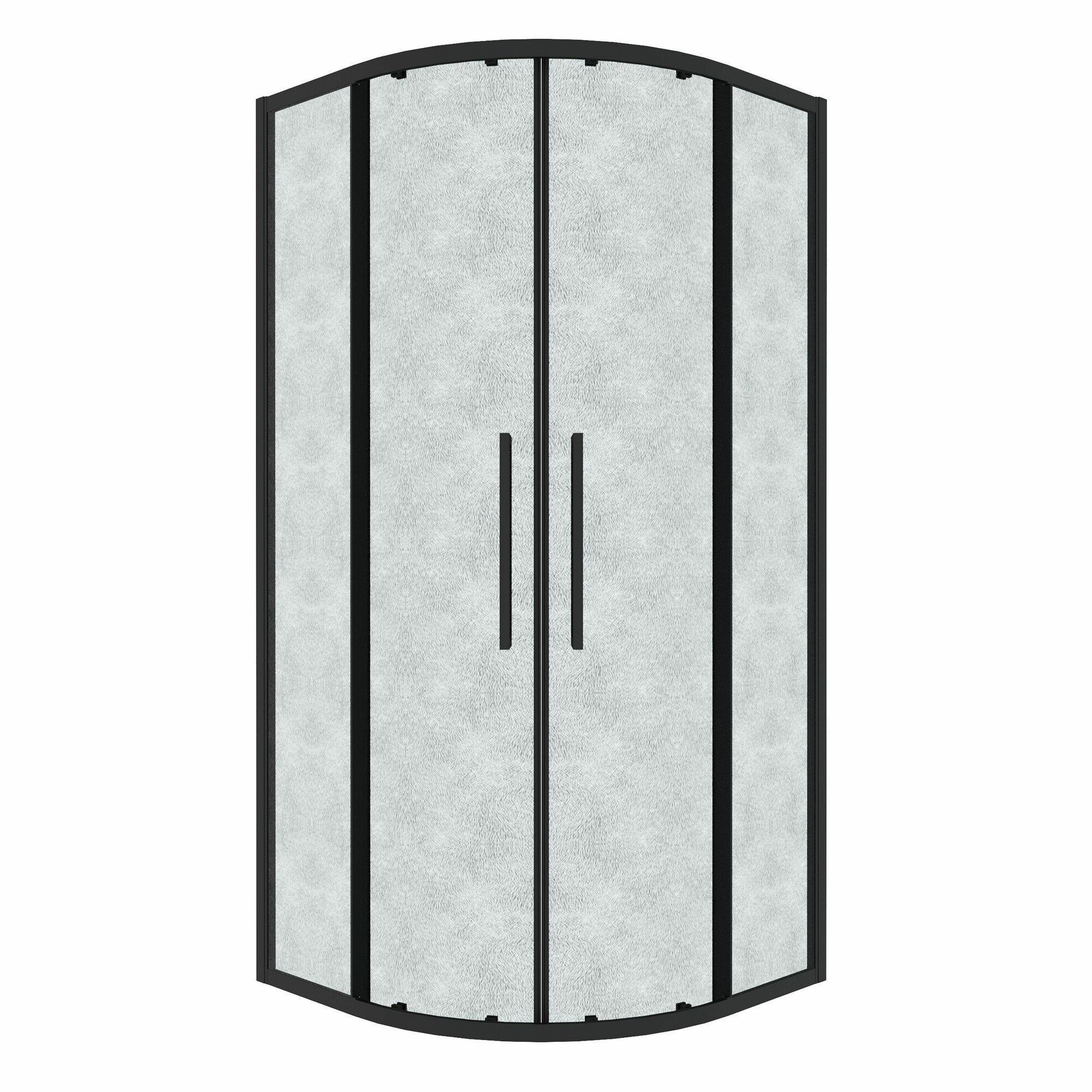 Душевое ограждение Grossman Cosmo 301. K33.02.1010.21.02 (100х100х195) четверть круга раздвижная черный матовый стекло шиншилла 1 место
