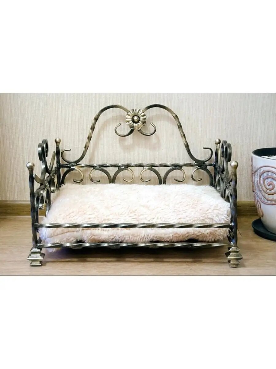 Лежанка для Кошек и Собак, Студия кованой мебели Нива, цвет античная бронза — фото 1