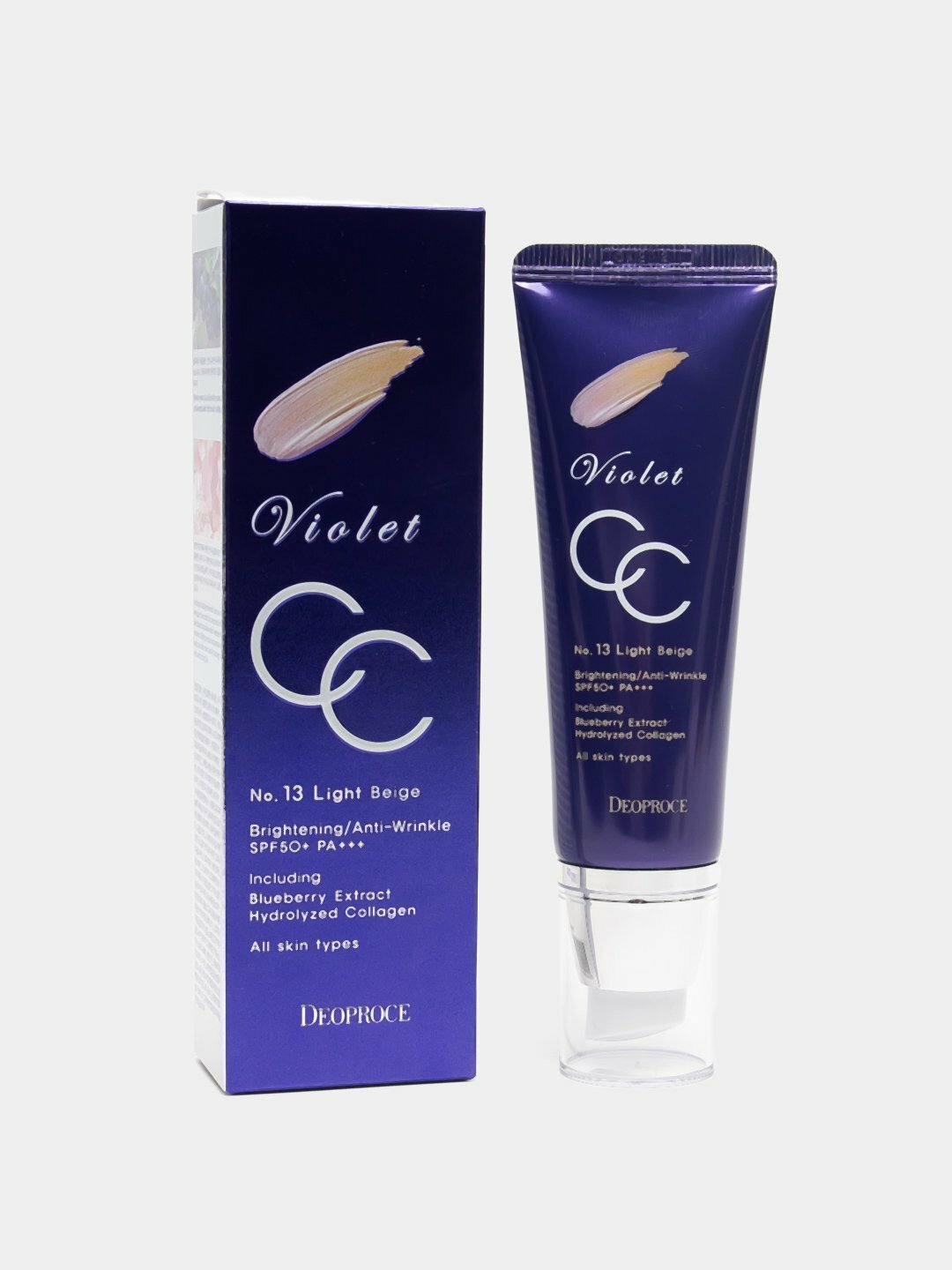 Крем для лица Deoproce Violet CC Cream, SPF 50+Pa+++, тон 13, 50 мл